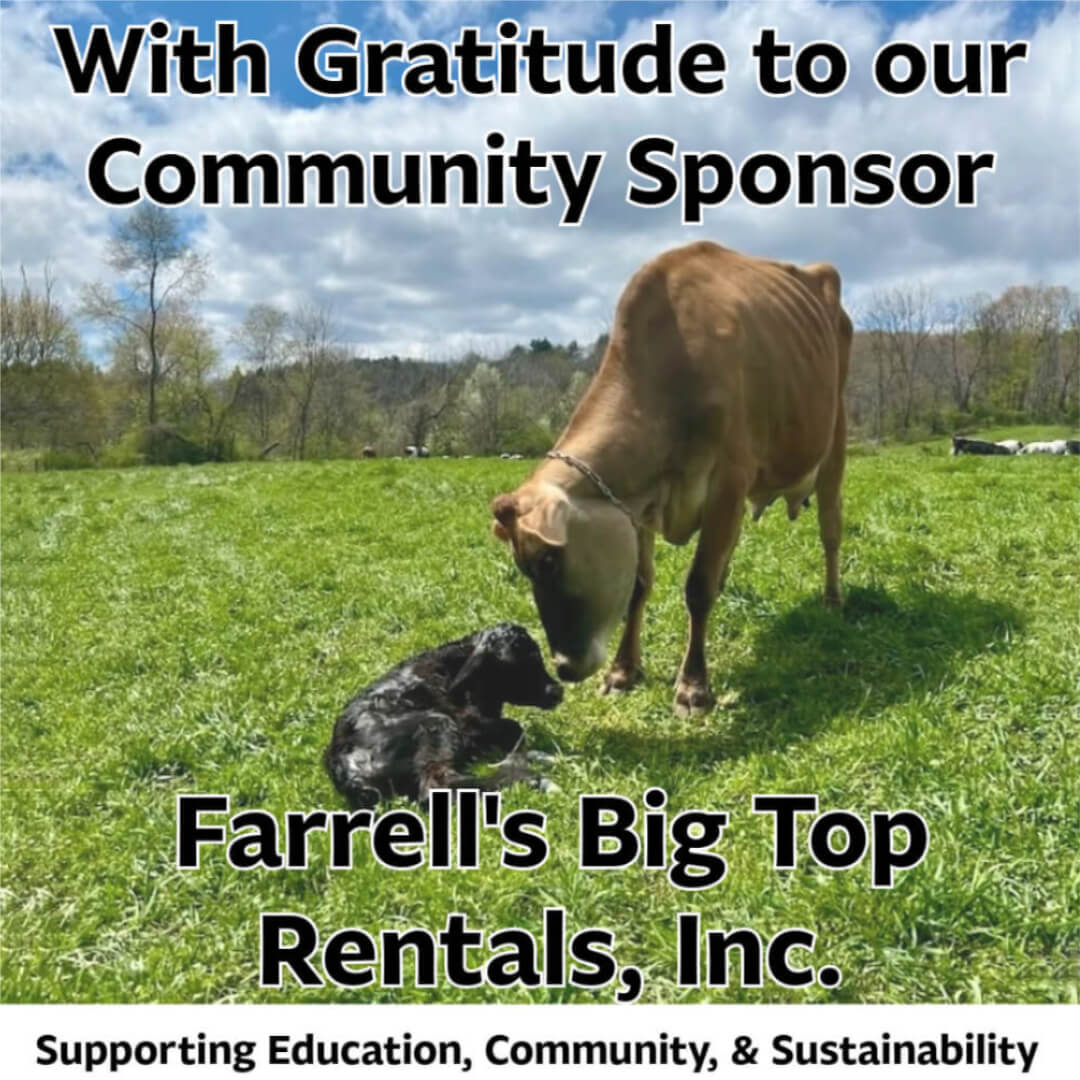 With gratitude to our Community Sponsor Farrells Big Top Rentals